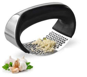 Stainless Steel Kitchen Garlic Crusher and Plastic Portable Ginger Mincer Squeezer Press Rocker Kitchen Chopper with Handle./Stainless Steel Garlic Press Chopper Crusher